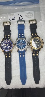 Lot of 3 Different Invicta Men Watches Nice!!  Lot D