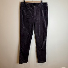 Talbots Velveteen Straight Leg Pants Charcoal Gray Size 10 Corduroy