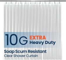 LiBa PEVA 10-Gauge Shower Curtain Liner, 72  W x 72  H - Clear, 10G Extra Heavy