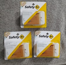 Three 3 Safety 1st Furniture Wall Straps. 2-pack. BRAND NEW Never Opened  