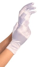Leg Avenue Women's Satin Wrist Length Gloves One Size White