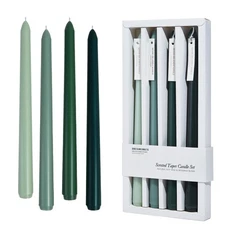 Taper Candles 10 Green Shades Ombre Colored Candle Sticks Set Of 4 | Amber San