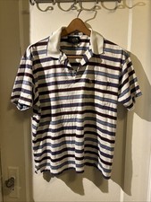 Arnold Palmer Vintage Striped Polo Golf Shirt Size L 100 Mercerized Cotton