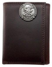 National Rifle Association-NRA Genuine Leather Trifold Wallet-Enmon-New in Tin