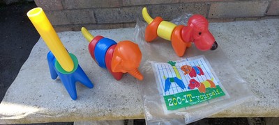 Vintage 60er Tupperware Zoo selbst Spielzeug Tiere Puzzle Vorschule Spielset