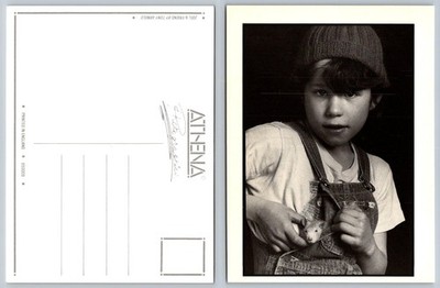 Vintage Athena Postcard: Joel & Friend Child Pet Mouse Tony Arnold B&W