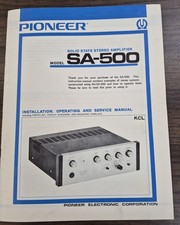 Pioneer SA-500 Amplifier Service Manual - OEM no mounting template