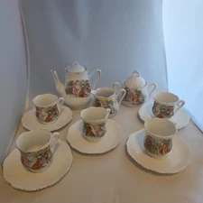 Antique Child Girl Boy Tea Party Set Porcelain Germany 19 Cen. Christmas Winter