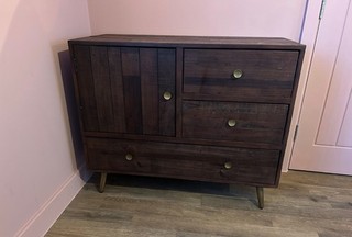 Barker and Stonehouse Modi Reclaimed Wood 3 Drawer 1 Door Small Sideboard