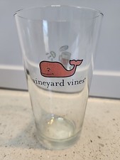 Vinyard Vines Pint Drinking Glass Pink Whale