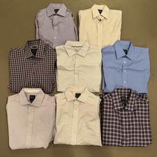 JoS A Bank Travelers Dress Shirt Mens 16.5 34 Blue Cream Button Down Lot of 8