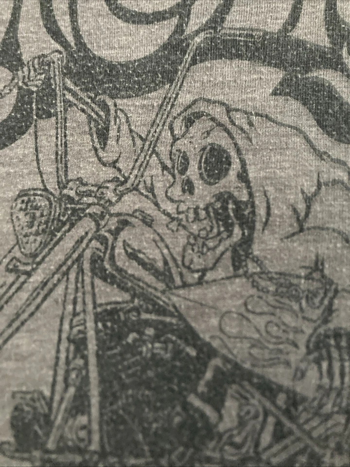 Quiksilver Skeleton Biker Surfer Half Sleeve Two Tone Shirt Toddler Size 4T - Image 3 of 4