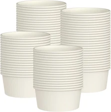 200 Pcs 8 Ounce Ice Cream Cups Disposable Paper Cups Dessert Bowls for Hot and C