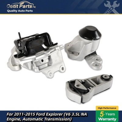 3pcs Motor Mount Kit For 2011-2015 Ford Explorer V6 3.5L Automatic Trans