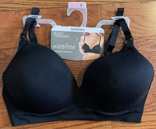Womens Maternity Nursing Bra Secret Treasures Black Wirefree Size Large