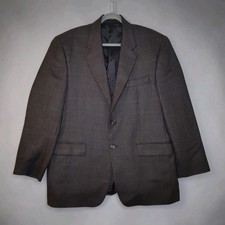Vtg Chaps Ralph Lauren Mens Blazer Sport Coat Gray Herringbone Lambs Wool 42R