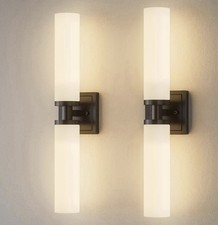 Set of 2 Modern Oil Rubbed Bronze Bathroom Vanity Light Sconces