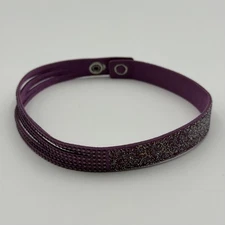 Discontinued Swarovski Slake Deluxe 2 in 1 Suede Wrap Bracelet -Purple