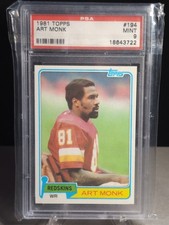 1981 Topps Art Monk #194 PSA 9 RC Rookie Card HOF. rookie card picture