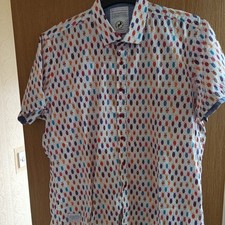 A Fish Named Fred Mens S/S Shirt SIZE XL P2P 24" ZULU SHIELDS Cotton MIX  VGC