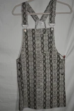 Storia Women Snakeskin Print Overall Dress Size M Sleeveless Pinafore Jumper I-5