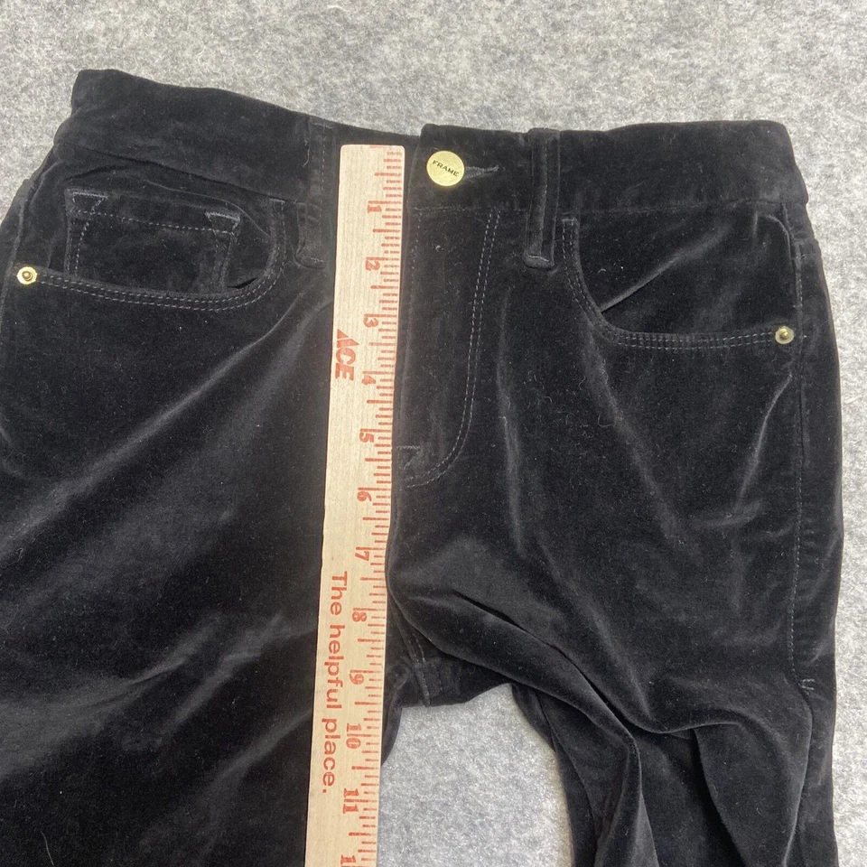 Frame Denim Le Mini Boot Velvet Jeans Women's Size 25 Black Pants - Image 4 of 4