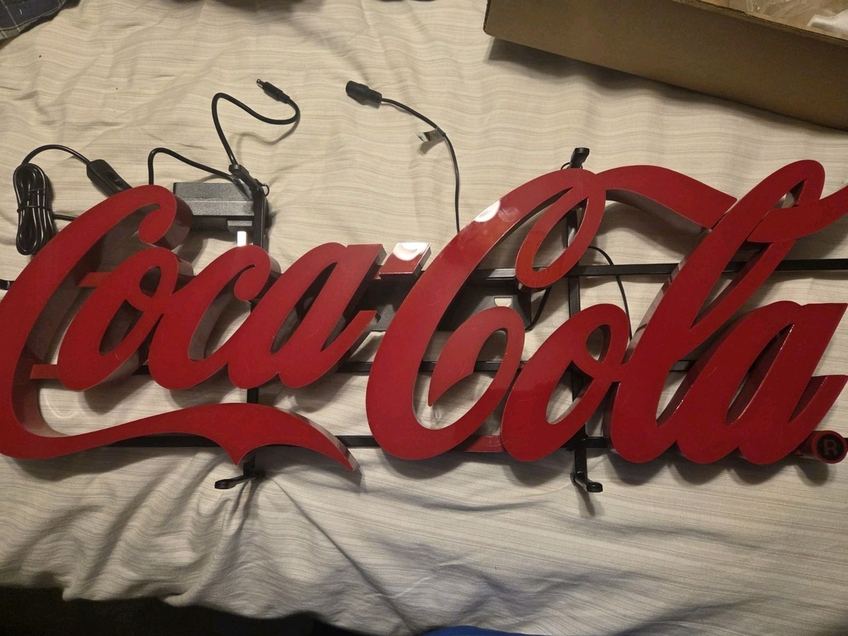 Coca Cola Script LED Red Light-Up Sign | eBay