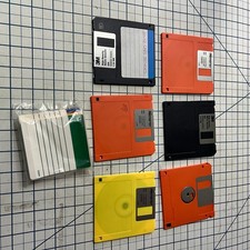Vintage 3.5" Floppy Disk Lot of 6 Memorex 3M High Density USED Unused Labels