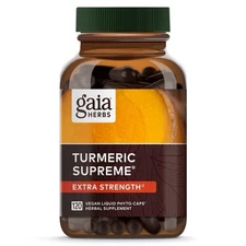 Gaia Herbs Turmeric Supreme 120 Vegan Liquid Phyto Capsules Exp 5/2026