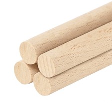 Wooden Dowel Rods, 25mm 1 x 6 Inch Round Wooden Rod for DIY,Pack of 4