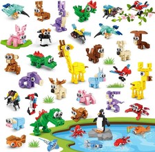 30 Packs Animal Party Favors for Kids, 810 PCS Mini Building Block...
