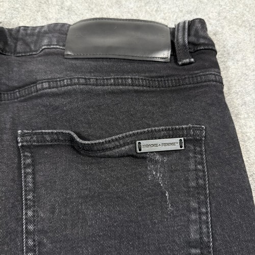 Homme Femme Patched Distressed Jean Men's Size 34 (Actual Fits W34.5xL30) Black - Picture 18 of 24