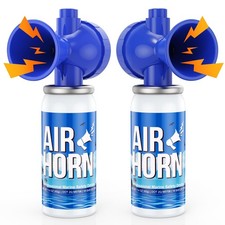 2 Pack Air Horn, 122dB Loud Safety Air Horns for Boating Emergency Sporting...