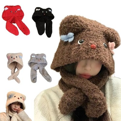 Simple Street Hat Trendy Portable Hat Casual Long Plush Hat Windproof Warm Hat