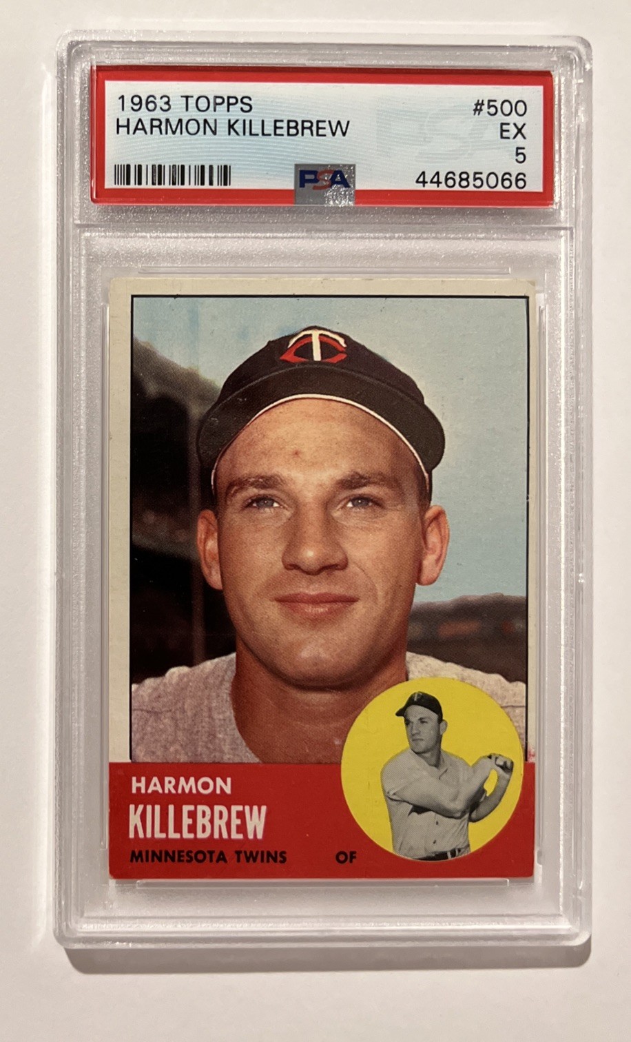 1963 TOPPS #500 HARMON KILLEBREW ⚾️ MINNESOTA TWINS! HALL OF FAME! PSA 6
