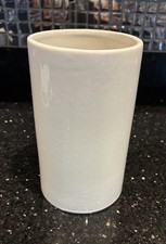 Wattisfield Ware Suffok England Mid-Century Pottery White Cylinder Vase 6" High