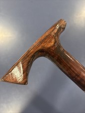 Hand Carved Wooden Cane Walking Stick Flower Folk Art Unique Hiking Decor