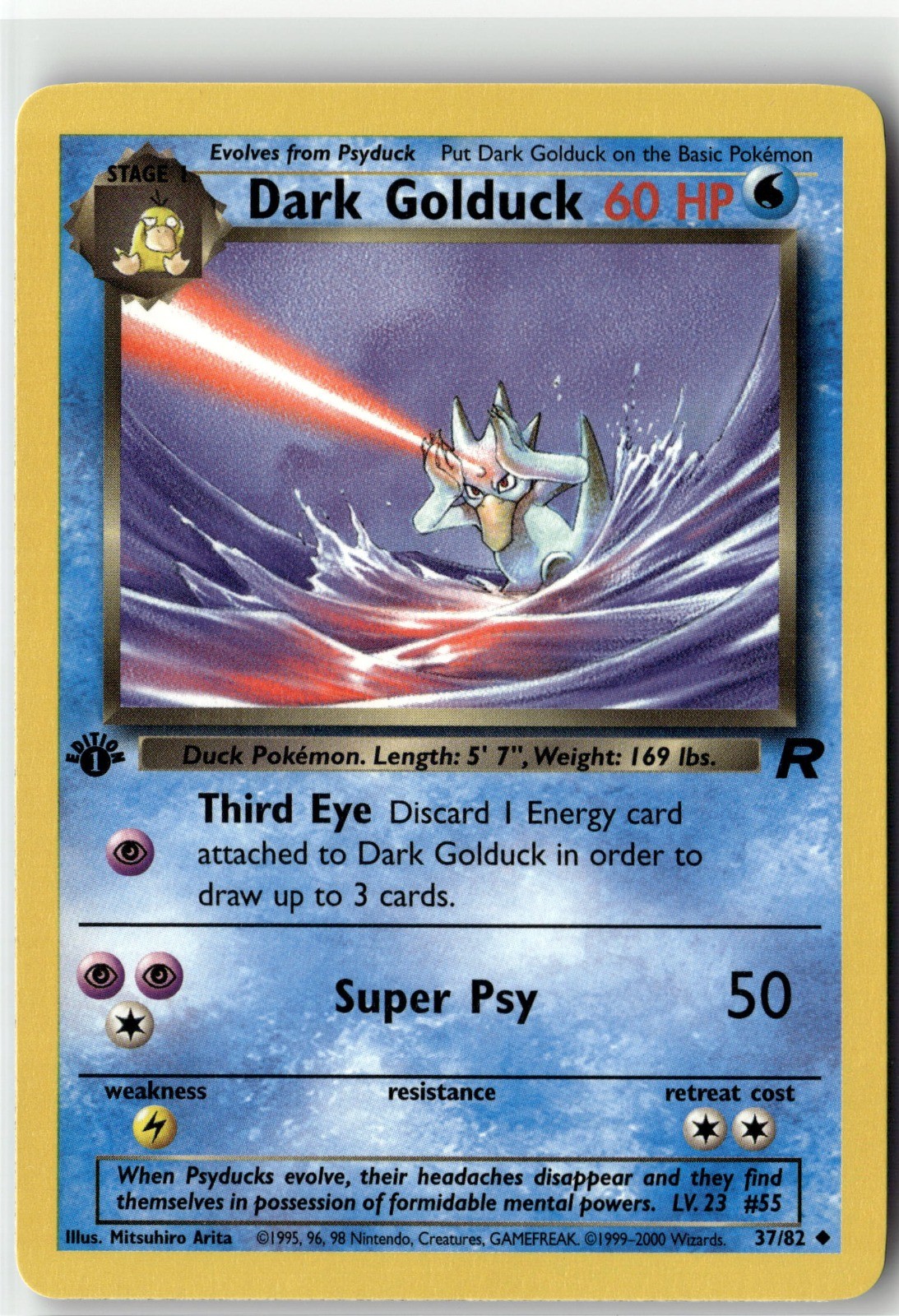 Dark Golduck Uncommon Team Rocket 37/82 1st Edition NM