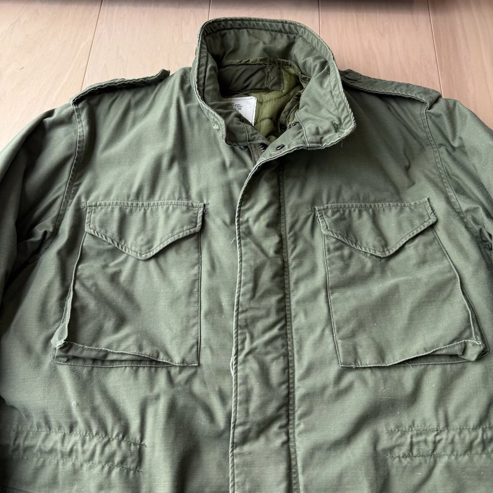 Chaqueta de campo militar vintage M65 grande verde años 70 Alpha Industries ropa exterior Foto 3 de 4