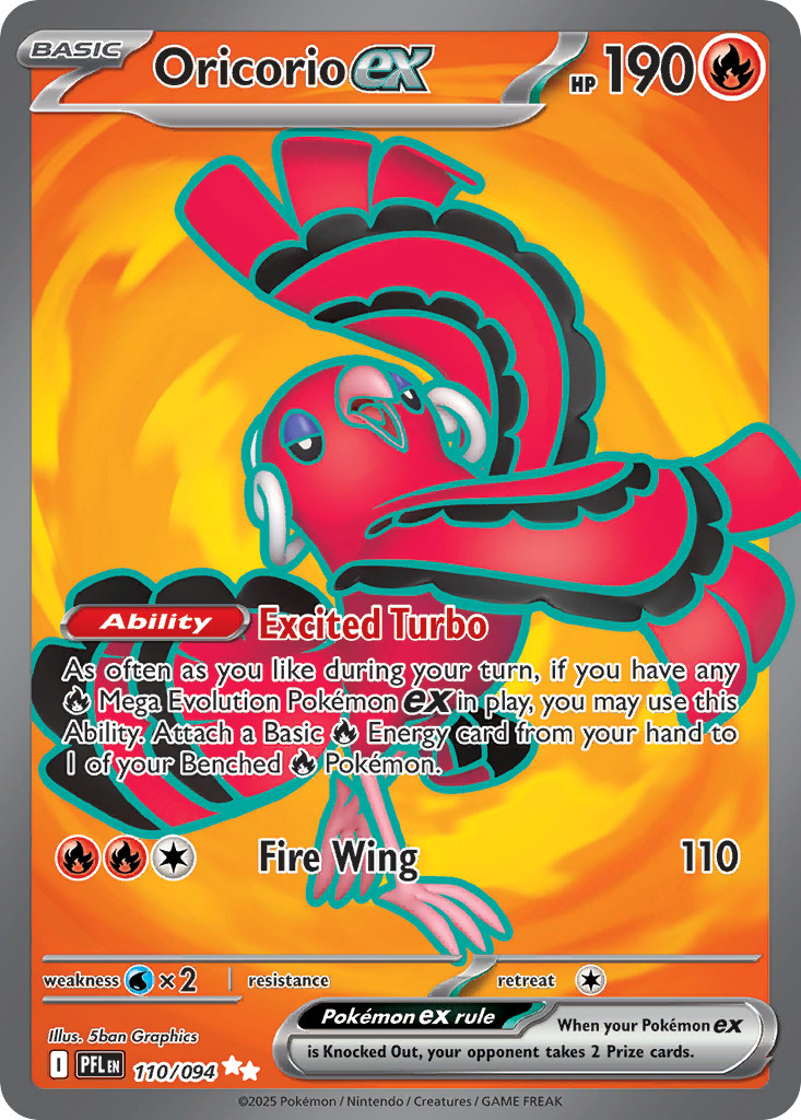 Oricorio ex 110/094 Ultra Rare Phantasmal Flames Pokemon Holo Near Mint