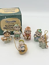 Vintage 2001 Dreamsicles Polystone 6 Nativity Ornaments in Box #1392 