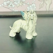 Kay Finch Signed Afghan Angel Ceramic Dog Figurine #4911 California