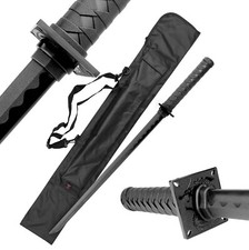 34" Ninja Sword, Bokken Martial Arts Training Sword, Black Hard Plastic Sword