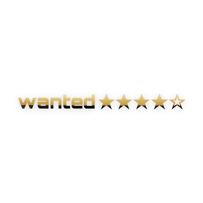 2x Auto Aufkleber ''wanted'' Gold Glänzend Gaming Fun Gamer Tuning Sterne Sticker