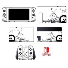 Black  White 057 Vinyl Skin Joy-Con Sticker for Nintendo Switch Decal Protector