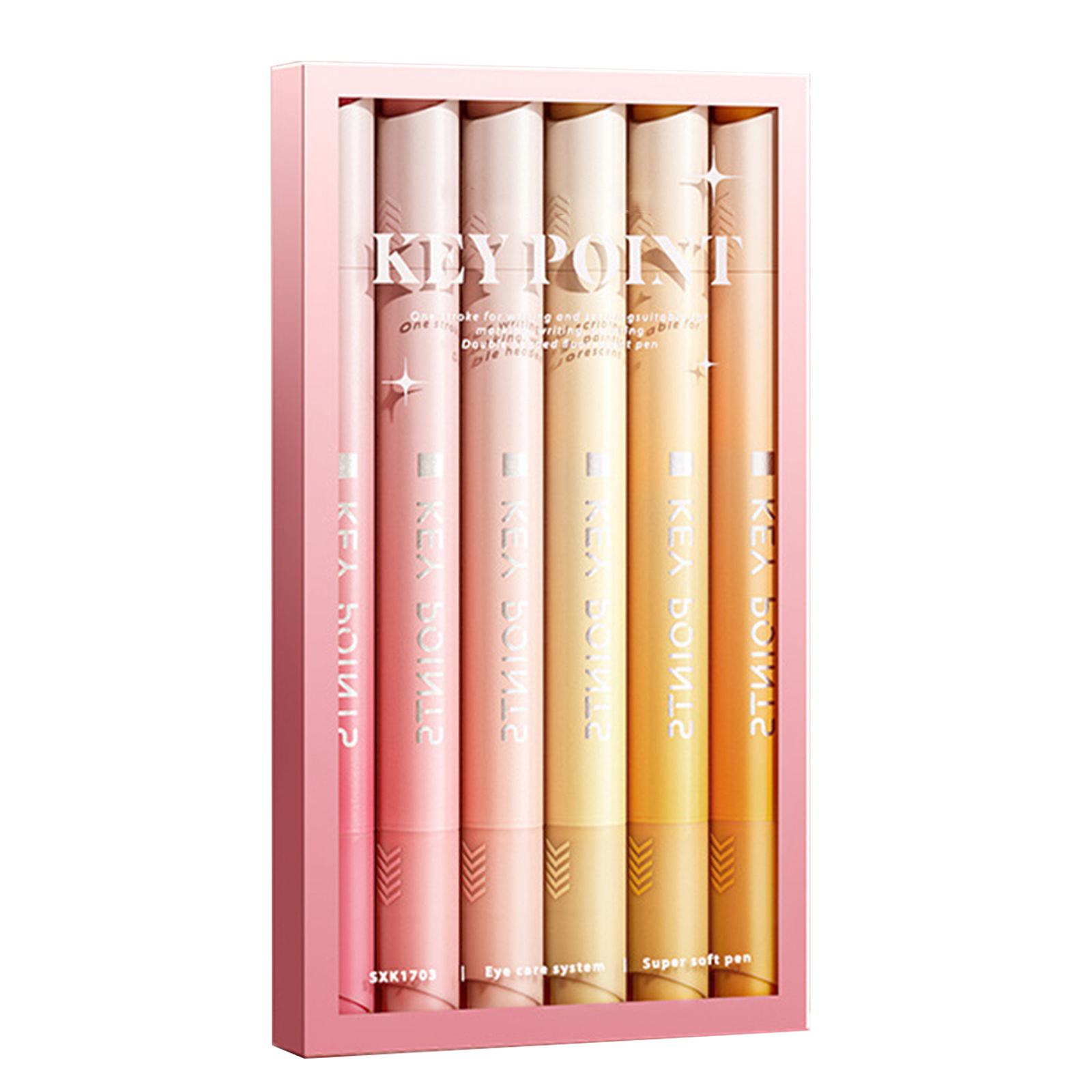 Highlighters Pens Dual Tip Mild Color Markers Art 6pcs Color Highlighter Markers-image