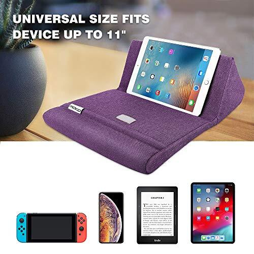  Tablet Pillow Stand, Soft Bed Pillow Holder, Fits up to 11" Pad, Fit Purple