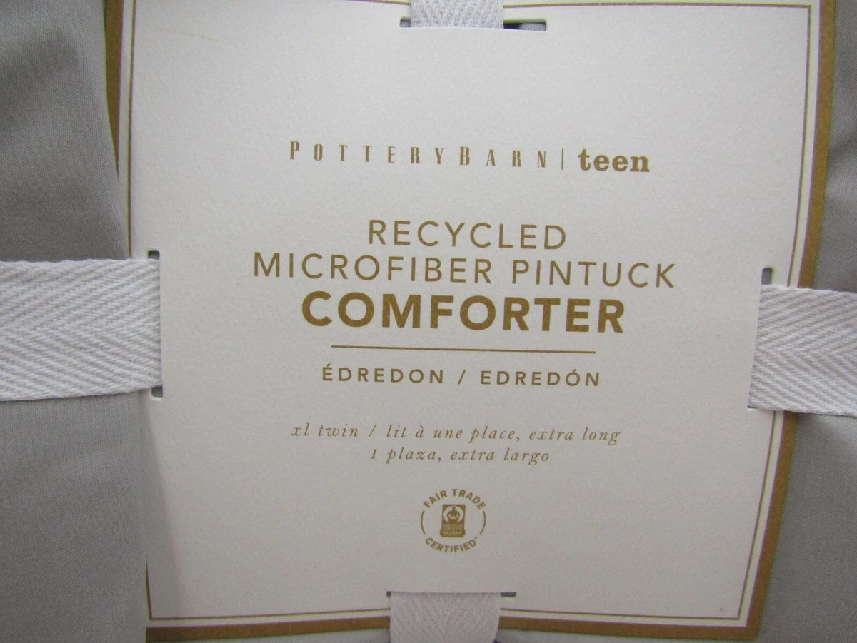 Pottery Barn Teen Microfiber Pintuck Comforter Twin Twin XL Gray A2