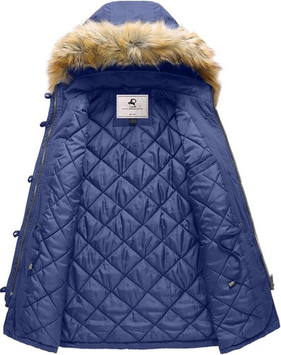 Uoiuxc Women's Winter Coat Warm Puffer Thicken Parka Jacket with Fur Hood - Picture 2 of 6