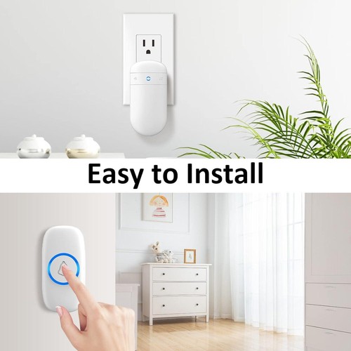Wireless Doorbell Adjustable Volume Waterproof 1000ft Long Range 52 Melodies NEW - Picture 3 of 8